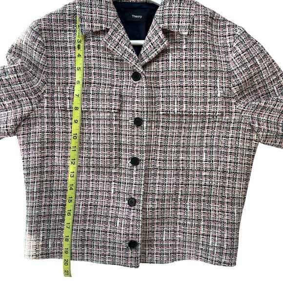 THEORY Patch Tweed Crop Jacket Size 4 - Picture 10 of 13